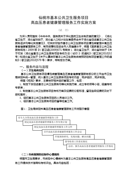 0基本公共卫生服务项目高血压患者健康管理实施方案
