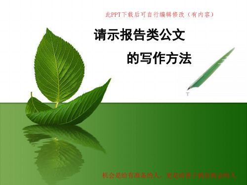 请示报告类公文的写作方法PPT课件