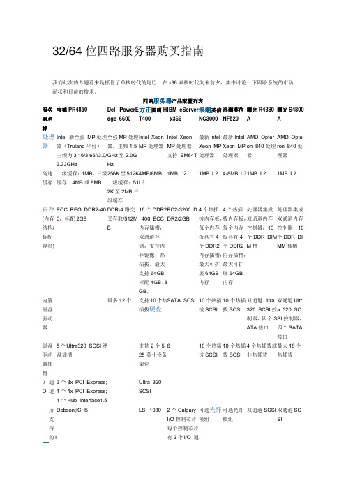 主流四路服务器购买指南