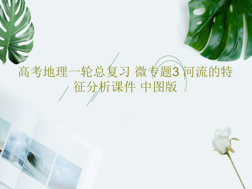 高考地理一轮总复习 微专题3 河流的特征分析课件 中图版共38页