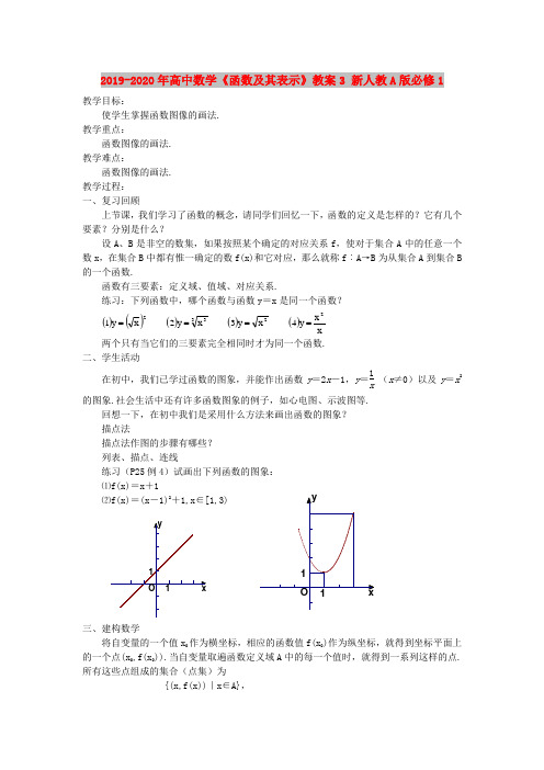 2019-2020年高中数学《函数及其表示》教案3 新人教A版必修1