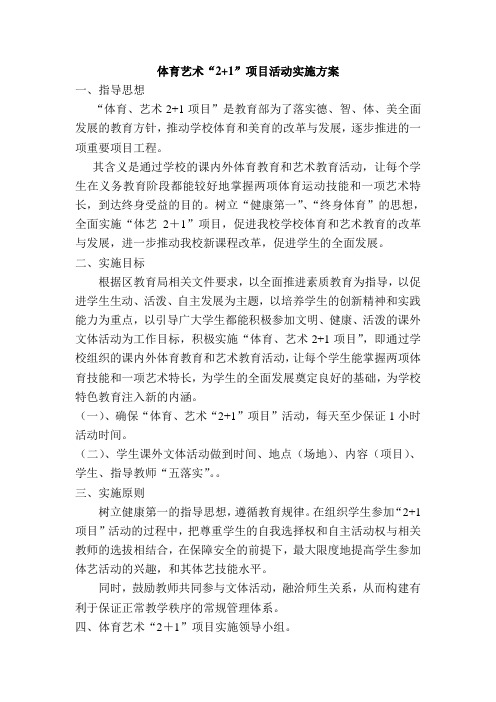 “2+1”活动方案