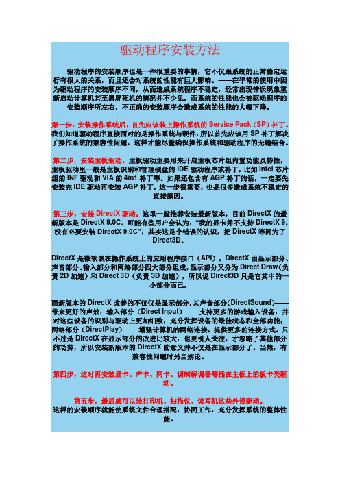 驱动程序安装方法