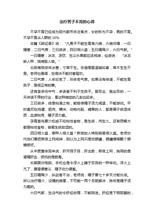 治疗男子不育的心得