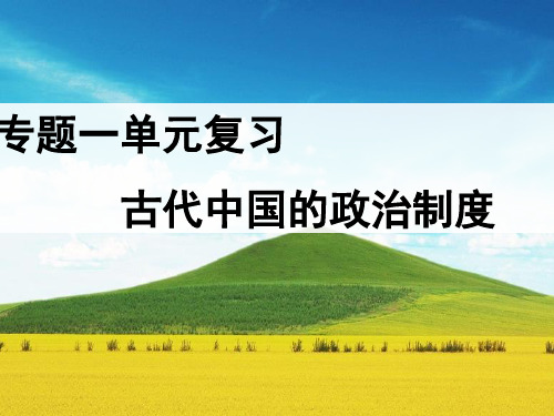2019届高三历史一轮复习人教必修一古代中国的政治制度