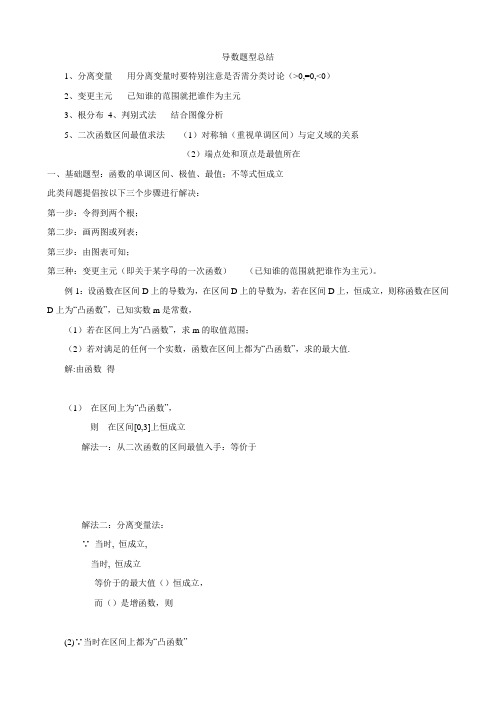 导数常见题型与解题方法总结
