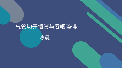 气管切开插管与吞咽障碍参考幻灯片