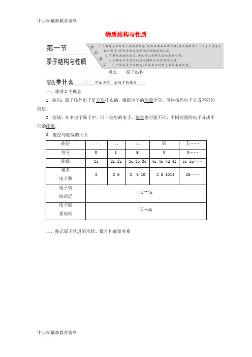 【中小学资料】2018版高考化学二轮复习 选考部分 物质结构与性质教案