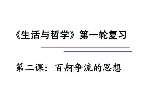 高考第一轮：生活与哲学第二课复习