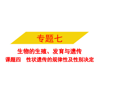 中考生物总复习考点突破课件  课题四 性状遗传的规律性及性别决定