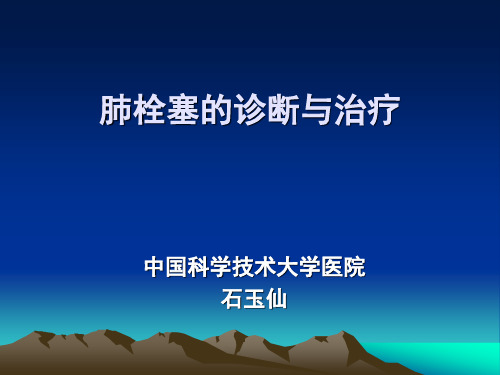 肺栓塞ppt王辰
