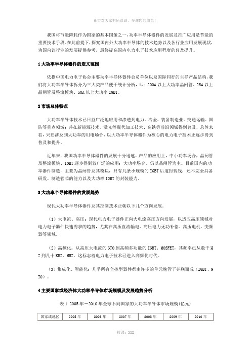 中国大功率半导体器件市场前景分析