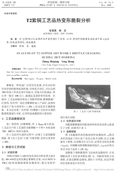 T2紫铜工艺品热变形脆裂分析_张智强