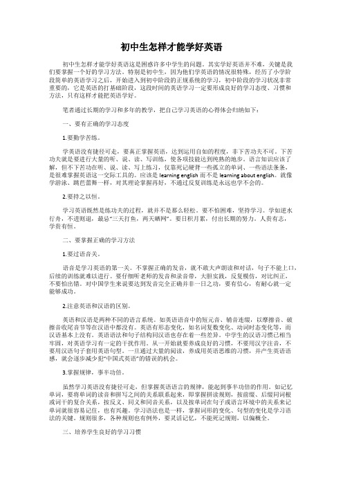 初中生怎样才能学好英语