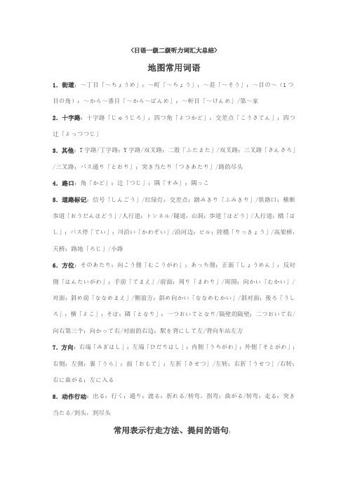 日语一级二级听力词汇大总结