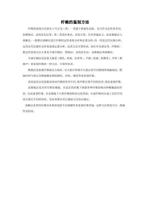 纤维的鉴别方法