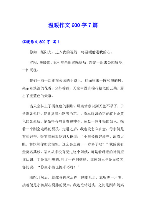 温暖作文600字7篇【实用】