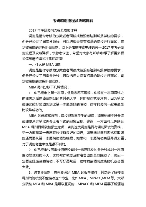 考研调剂流程及攻略详解