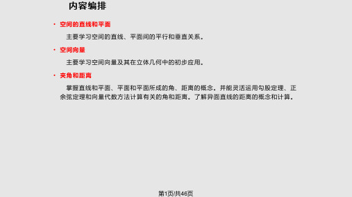 用向量方法处理立体几何PPT课件