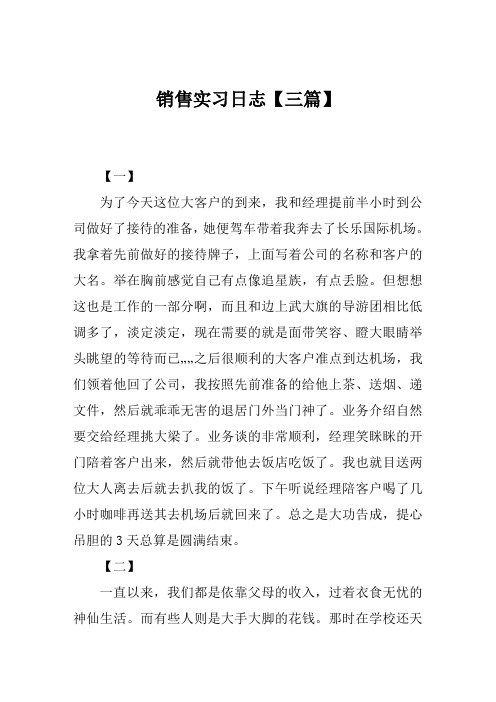 销售实习日志【三篇】