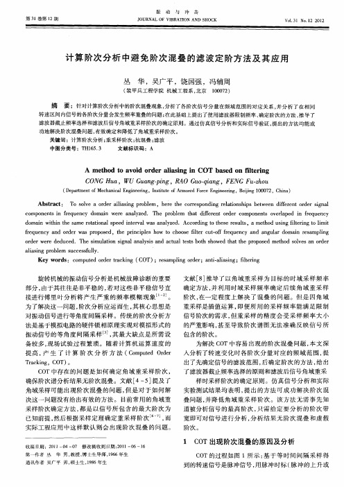 计算阶次分析中避免阶次混叠的滤波定阶方法及其应用