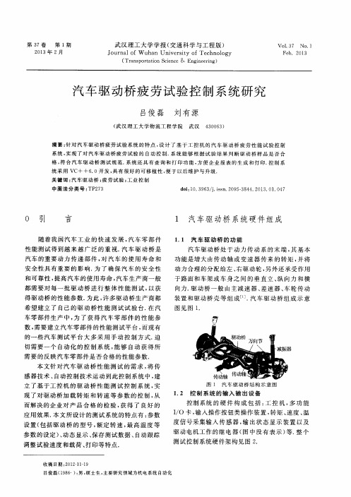 汽车驱动桥疲劳试验控制系统研究