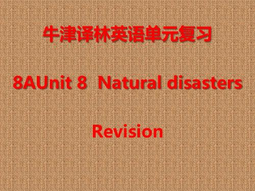 牛津译林英语8AUnit 8 Natural disasters单元复习课件
