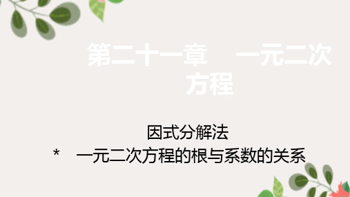 九年级数学上册第21章一元二次方程21.2解一元二次方程21.2.3因式分解法21.2.4一元二次方