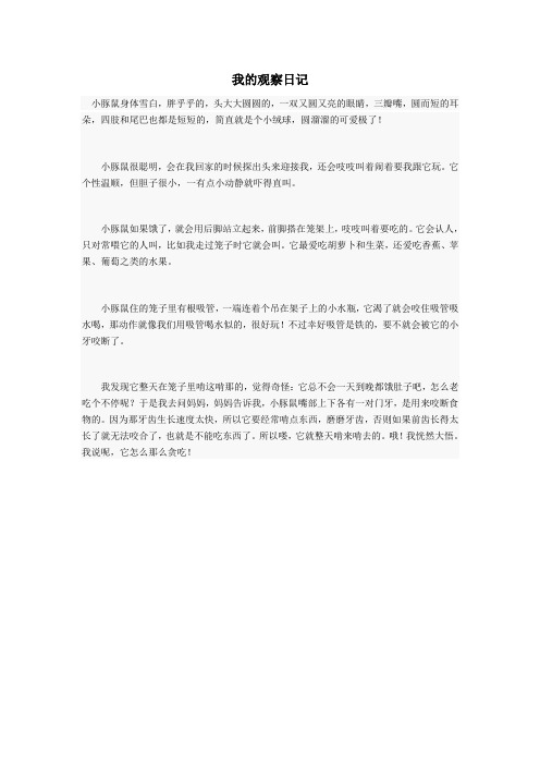 三年级语文上册第四单元作文：我的观察日记