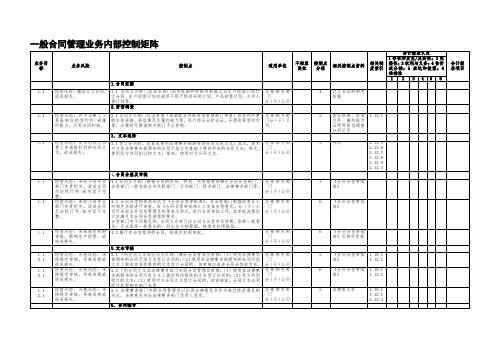 合同管理控制矩阵