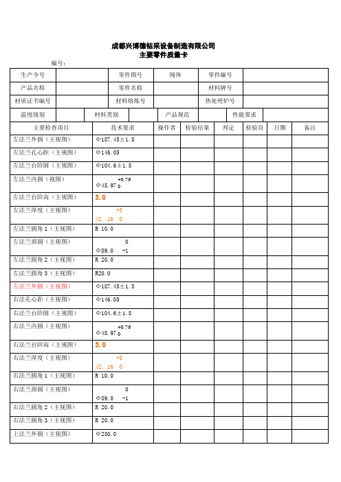 FC 阀门检验表格模板