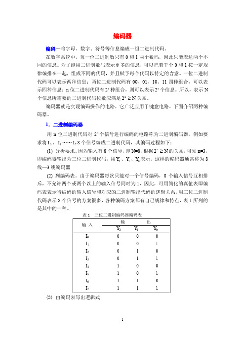 电工电子技术基础知识点详解4-2-1-编码器