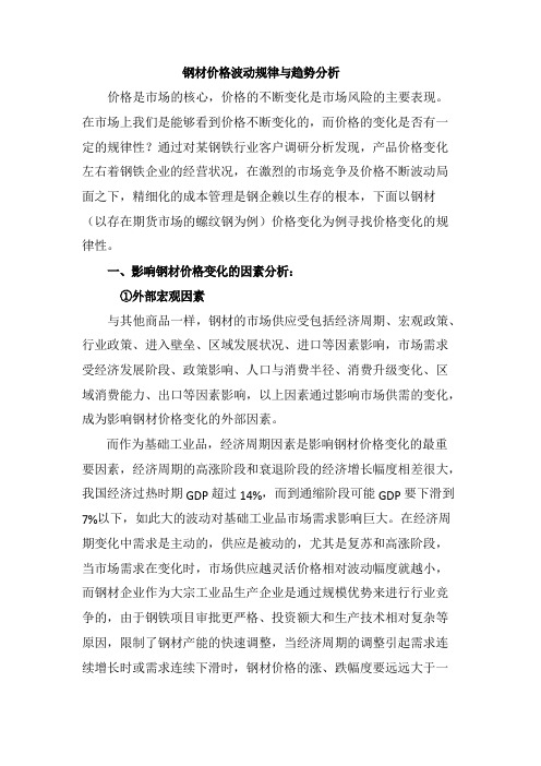 钢材价格波动规律与走势分析