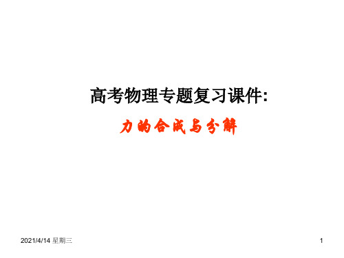 高考物理专题复习课件力的合成与分解(PPT)