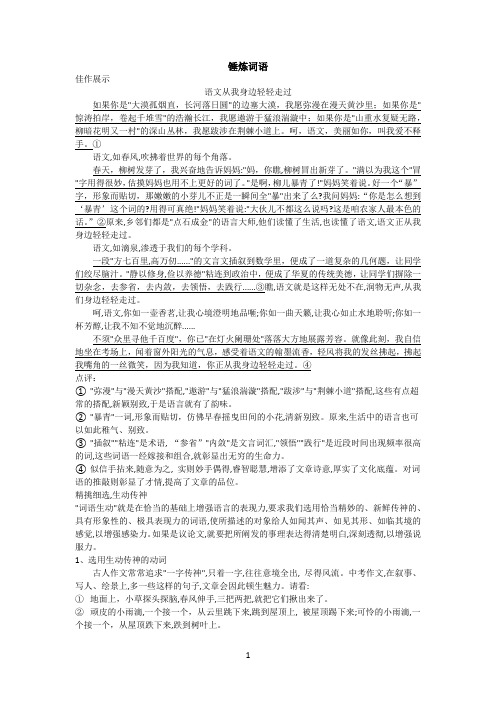 习作—锤炼词语