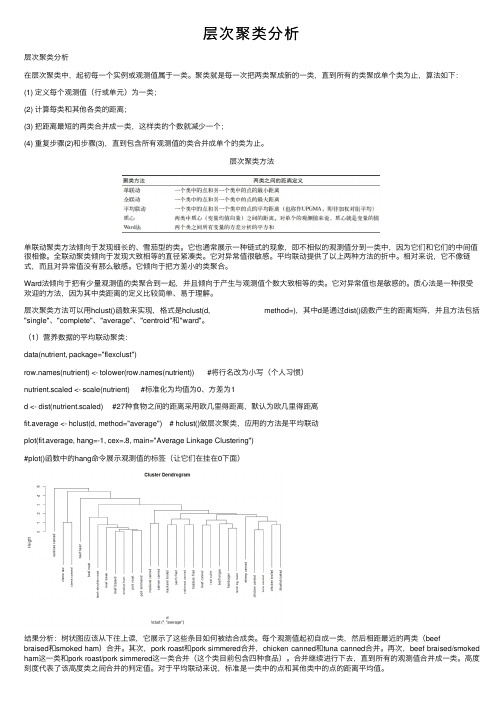 层次聚类分析