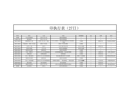 演出活动执行表