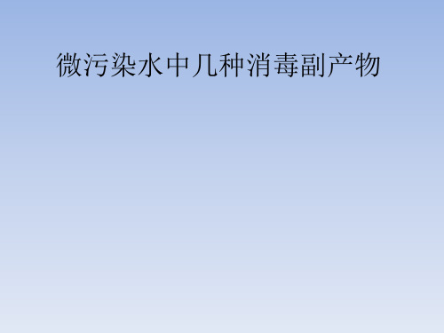 微污染水中几种消毒副产物