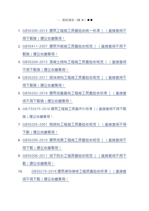 2018最新规范目录.docx