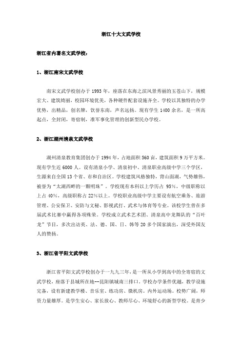 浙江十大文武学校