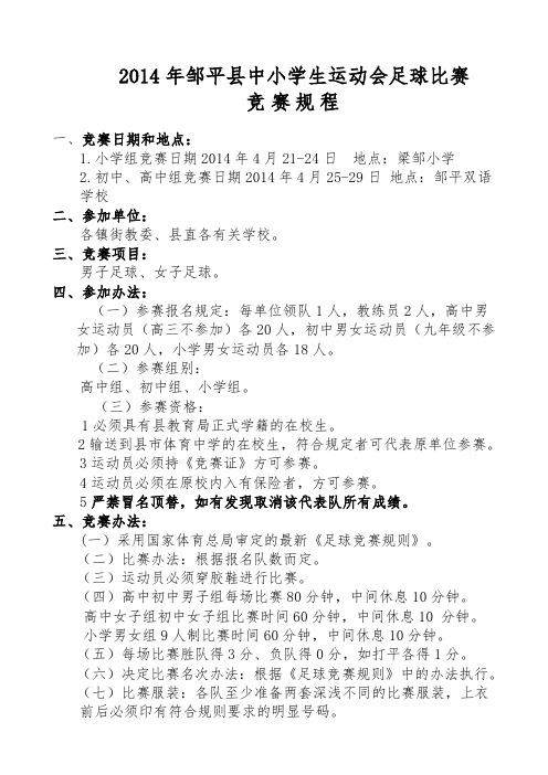 2014足球规程