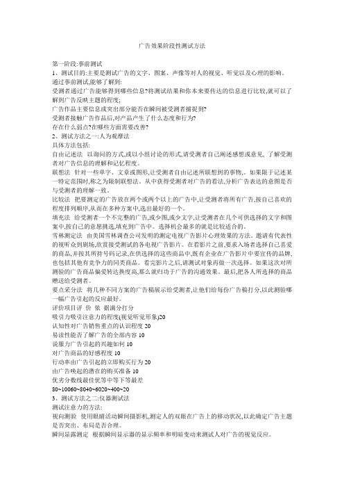 广告效果阶段性测试方法