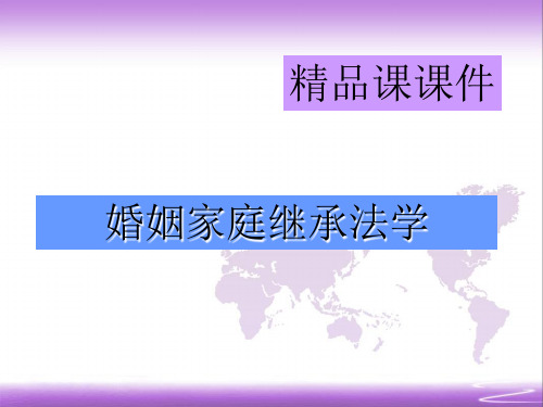 婚姻家庭继承法  精品课课件(全套)