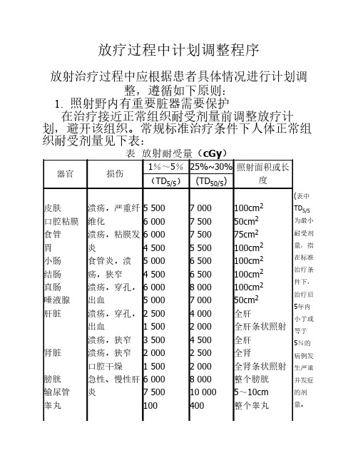 放疗过程中计划调整程序