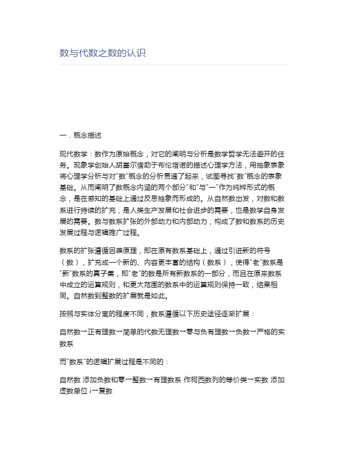 数与代数之数的认识