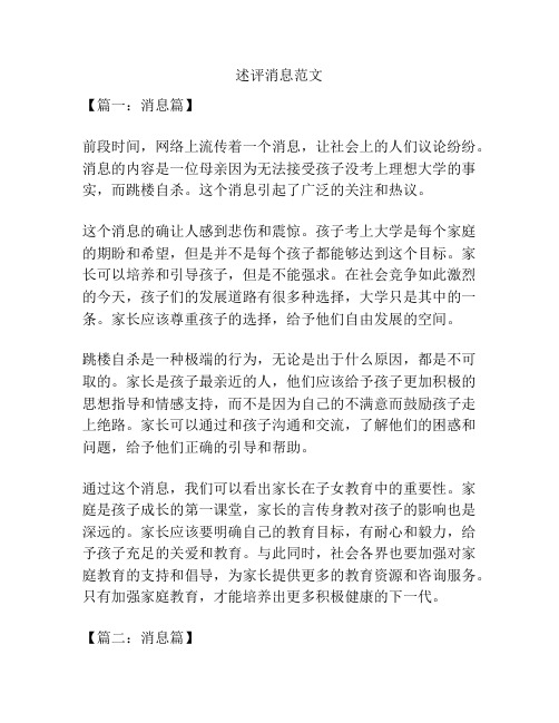 述评消息范文