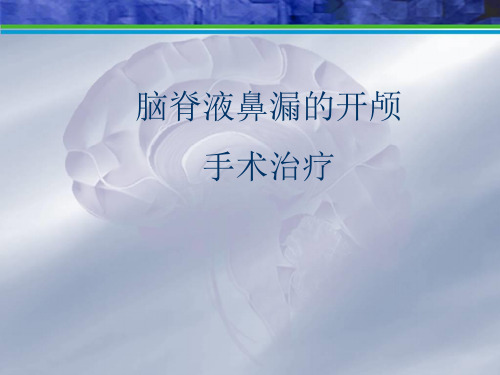 脑脊液鼻漏的开颅手术治疗