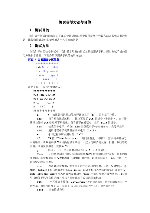 测试信号方法与目的