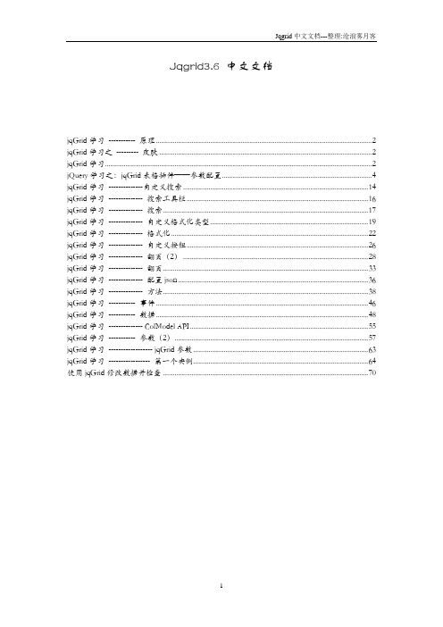 jqGrid中文文档
