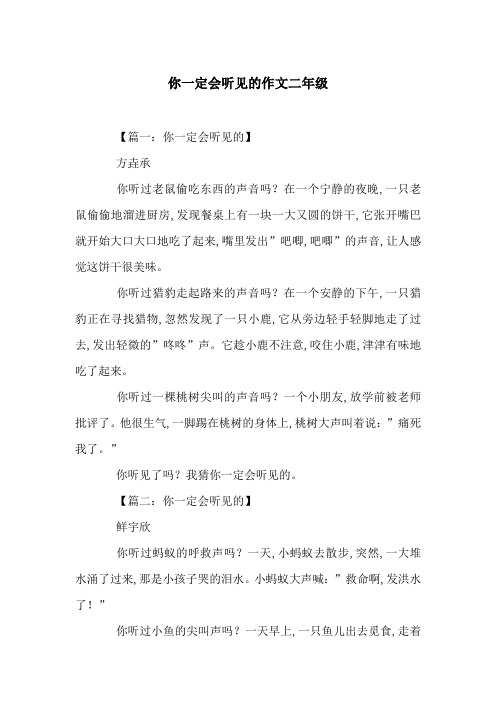 你一定会听见的作文二年级